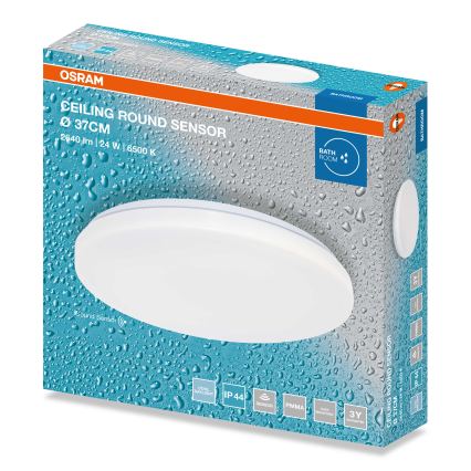 Osram - LED-Badezimmer-Deckenleuchte mit Dämmerungssensor CEILING ROUND LED/24W/230V 6500K Ø 37 cm IP44 weiß