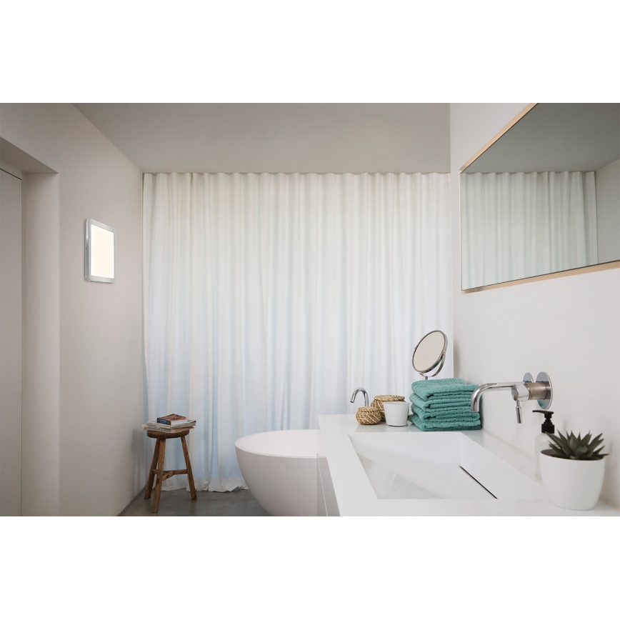 Osram - LED-Baddeckenleuchte ORBIS DISC LED/22W/230V 3000/4000K 30x30 cm IP44 Edelstahl