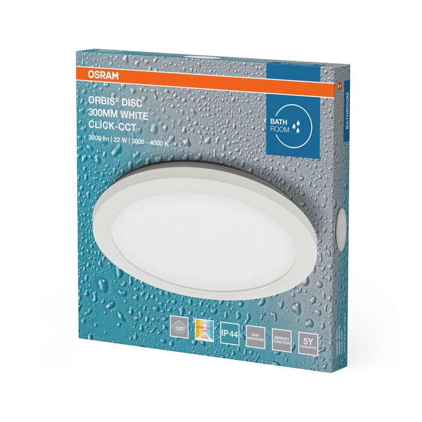 Osram - LED-Badezimmer-Deckenleuchte ORBIS DISC LED/22W/230V 3000/4000K Ø 30 cm IP44 weiß