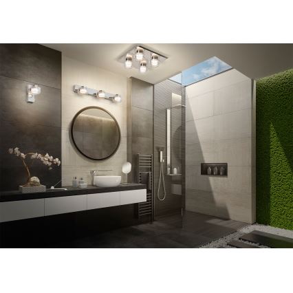Osram - LED-Deckenleuchte für Badezimmer ORBIS FLAME 4xLED/5,5W/230V 3000/4000K IP44 glänzender Chrom