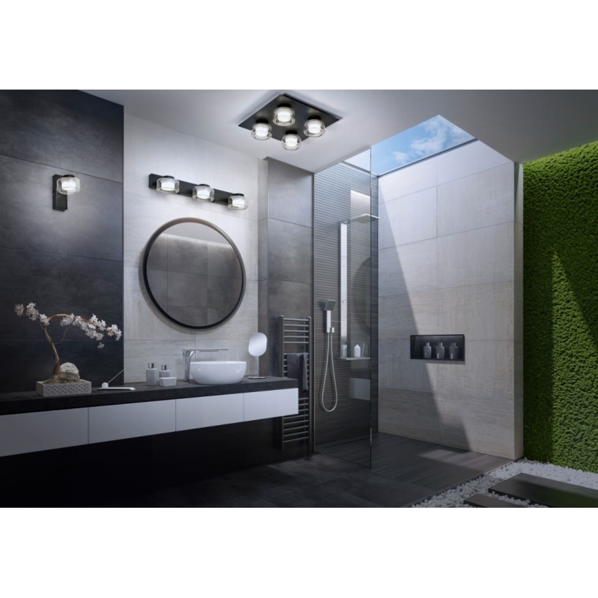 Osram - LED-Badezimmer-Deckenleuchte ORBIS FLAME 4xLED/5,5W/230V 3000/4000K IP44 schwarz