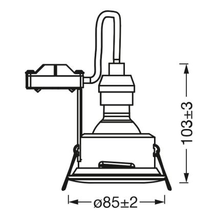 Osram - LED Badezimmer-Einbauleuchte SPOT 1xGU10/4,3W/230V 2700K CRI 90 Ø 8,5 cm IP65 weiß