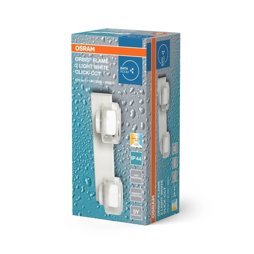Osram - LED-Badezimmer-Wandleuchte ORBIS FLAME 2xLED/5,5W/230V IP44 weiß