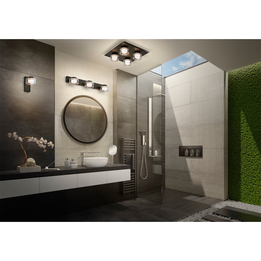 Osram - LED-Bad-Wandleuchte ORBIS FLAME 3xLED/5,5W/230V 3000/4000K IP44 schwarz