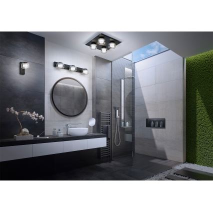 Osram - LED-Bad-Wandleuchte ORBIS FLAME 3xLED/5,5W/230V 3000/4000K IP44 schwarz
