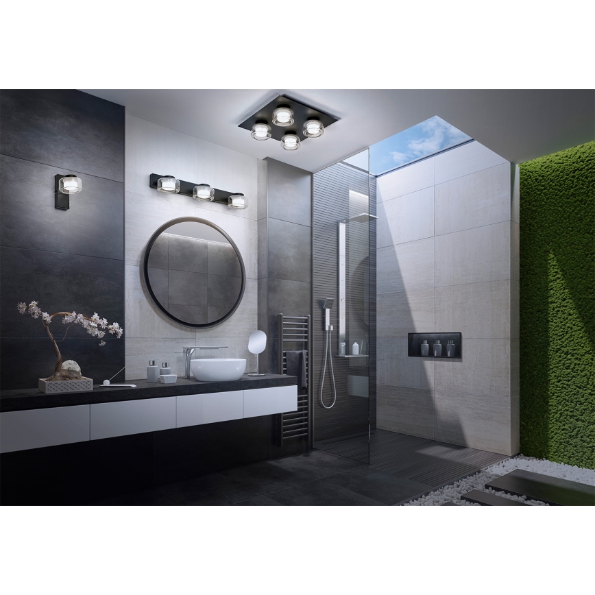 Osram - LED-Bad-Wandleuchte ORBIS FLAME 3xLED/5,5W/230V 3000/4000K IP44 schwarz