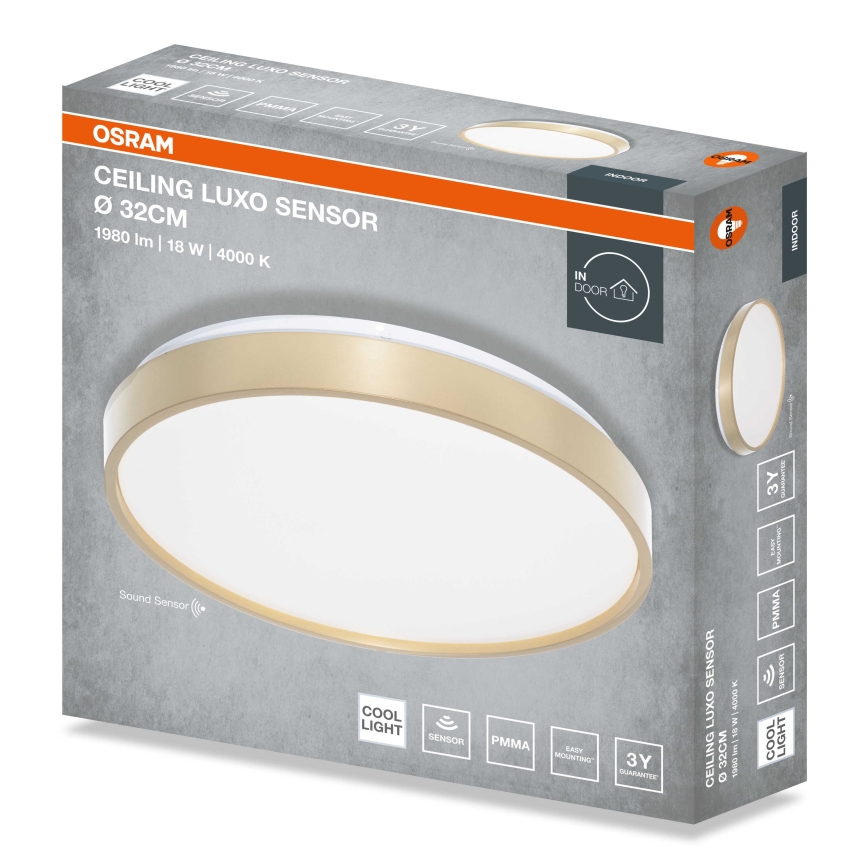 Osram - LED-Deckenleuchte mit Dämmerungssensor CEILING LUXO LED/18W/230V Ø 32 cm, gold