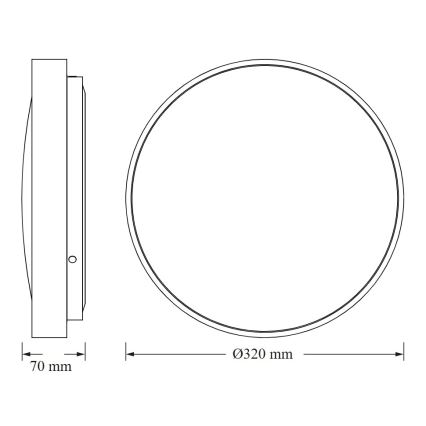 Osram - LED-Deckenleuchte mit Dämmerungssensor CEILING LUXO LED/18W/230V Ø 32 cm schwarz