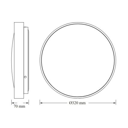Osram - LED-Deckenleuchte mit Dämmerungssensor CEILING LUXO LED/18W/230V Ø 32 cm silber