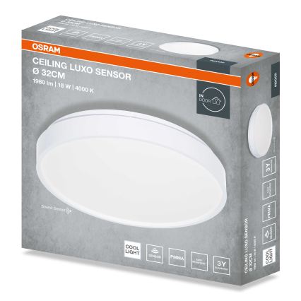 Osram - LED-Deckenleuchte mit Dämmerungssensor CEILING LUXO LED/18W/230V Ø 32 cm weiß