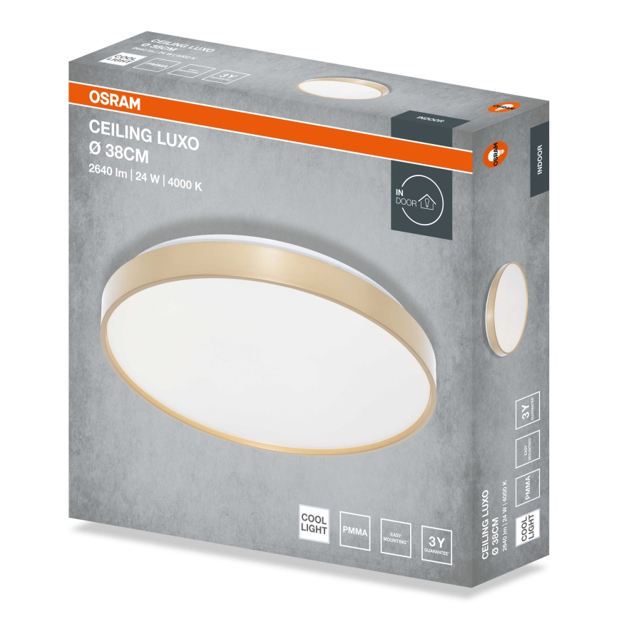 Osram - LED-Deckenleuchte CEILING LUXO LED/24W/230V Ø 38 cm, goldfarben
