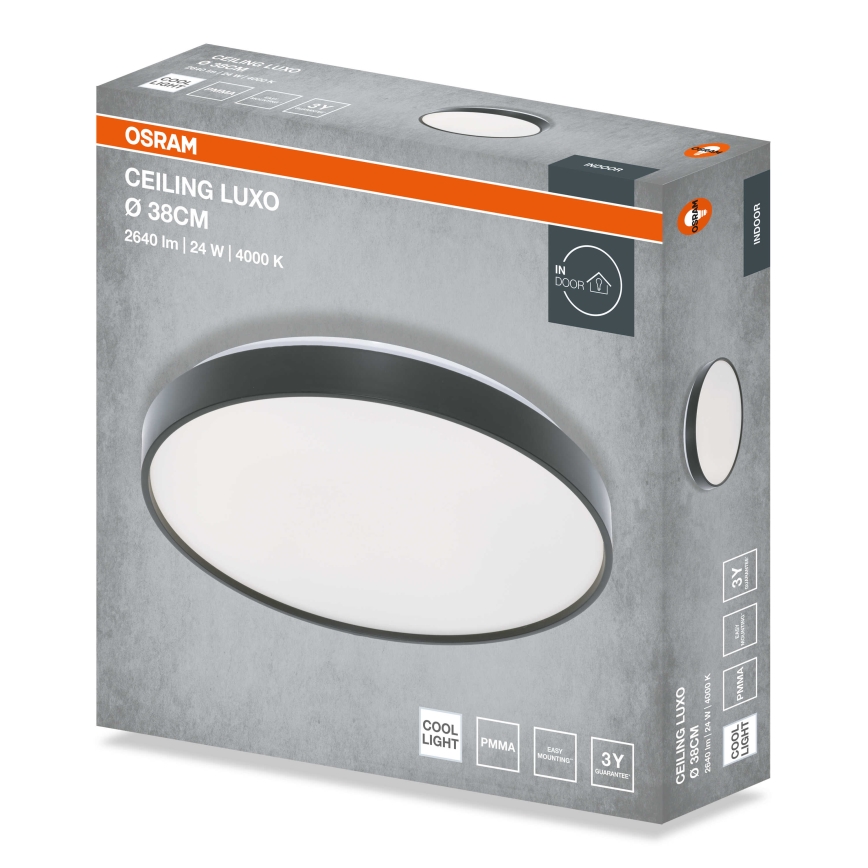 Osram - LED-Deckenleuchte CEILING LUXO LED/24W/230V Ø 38 cm schwarz