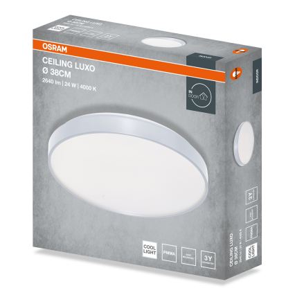 Osram - LED-Deckenleuchte CEILING LUXO LED/24W/230V Ø 38 cm silberfarben