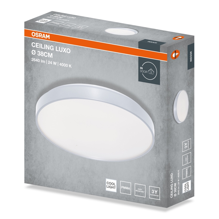 Osram - LED-Deckenleuchte CEILING LUXO LED/24W/230V Ø 38 cm silberfarben