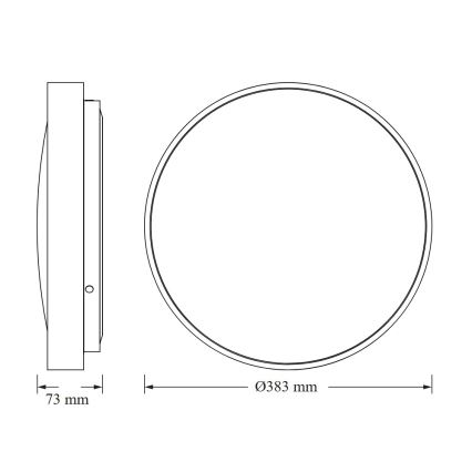 Osram - LED-Deckenleuchte CEILING LUXO LED/24W/230V Ø 38 cm silberfarben