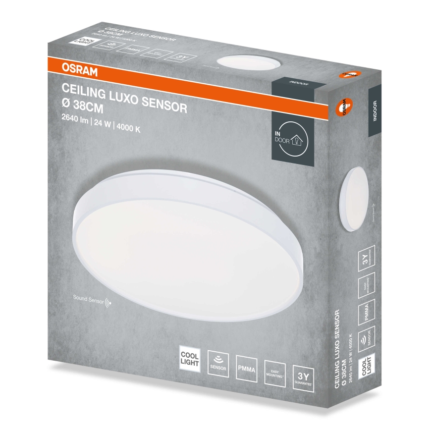 Osram - LED-Deckenleuchte mit Dämmerungssensor CEILING LUXO LED/24W/230V Ø 38 cm weiß