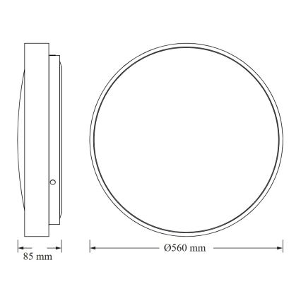 Osram - LED-Deckenleuchte CEILING LUXO LED/60W/230V Ø 56 cm silber