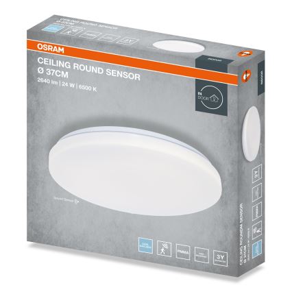 Osram - LED-Deckenleuchte für Badezimmer mit Dämmerungssensor CEILING ROUND LED/24W/230V 6500K Ø 37 cm weiß