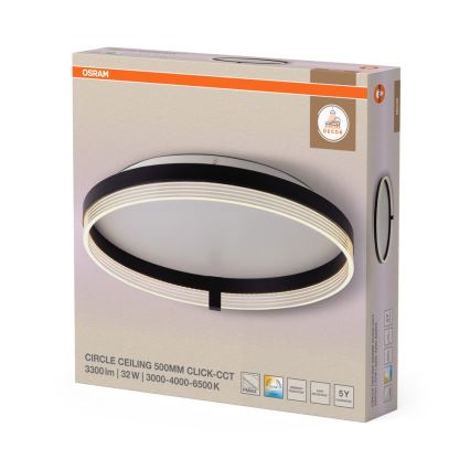 Osram - LED-Deckenleuchte DECOR CIRCLE LED/32W/230V 3000/4000/6500K Ø 50 cm schwarz/weiß