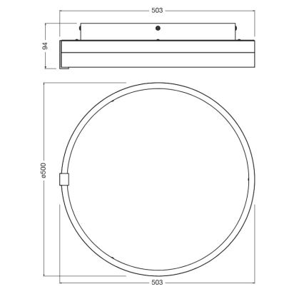 Osram - LED-Deckenleuchte DECOR CIRCLE LED/32W/230V 3000/4000/6500K Ø 50 cm schwarz/weiß