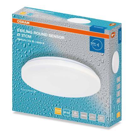 Osram - LED-Deckenleuchte für Badezimmer mit Dämmerungssensor CEILING ROUND LED/24W/230V 3000K Ø 37 cm IP44 weiß