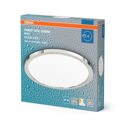Osram - LED-Badezimmer-Deckenleuchte DISC LED/18W/230V 3000/4000K Ø 30 cm IP44 silber