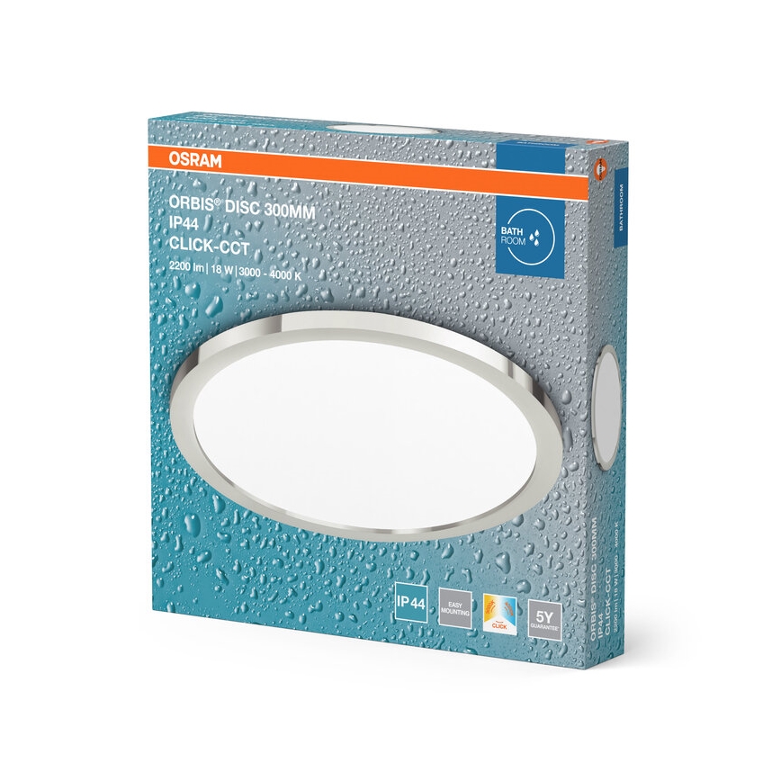 Osram - LED-Badezimmer-Deckenleuchte DISC LED/18W/230V 3000/4000K Ø 30 cm IP44 silber