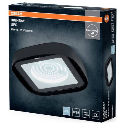 Osram - LED-Deckenleuchte für den Industrieeinsatz HIGHBAY LED/80W/230V 6500K 23x23 cm IP65