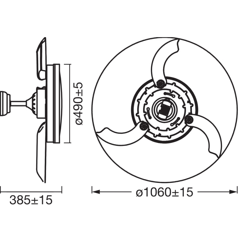 Osram - LED-Deckenleuchte mit Ventilator LED/66W/230V 3000/4000/6500K weiß + Fernbedienung