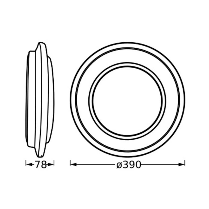 Osram - LED Deckenleuchte ORBIS BERLIN LED/24W/230V Ø 39 cm schwarz