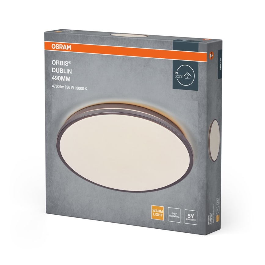 Osram - LED-Deckenleuchte ORBIS DUBLIN LED/36W/230V, Ø 49 cm, silber