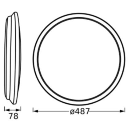 Osram - LED-Deckenleuchte ORBIS DUBLIN LED/36W/230V, Ø 49 cm, silber