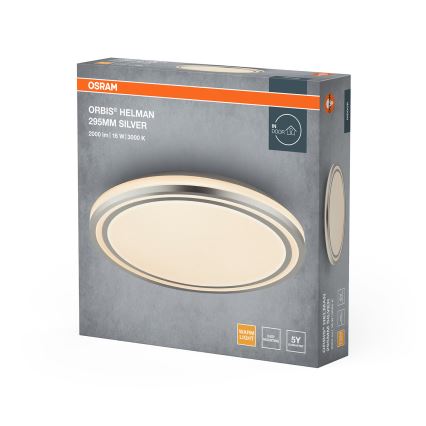 Osram - LED-Deckenleuchte ORBIS HELMAN LED/16W/230V Ø 29,5 cm silber