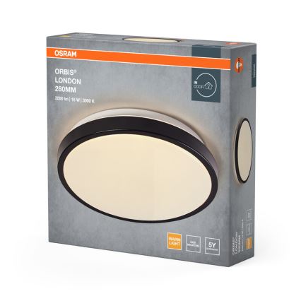 Osram - LED-Deckenleuchte ORBIS LONDON LED/16W/230V Ø 28 cm schwarz