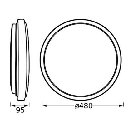 Osram - LED-Deckenleuchte ORBIS LONDON LED/36W/230V Ø 48 cm weiß