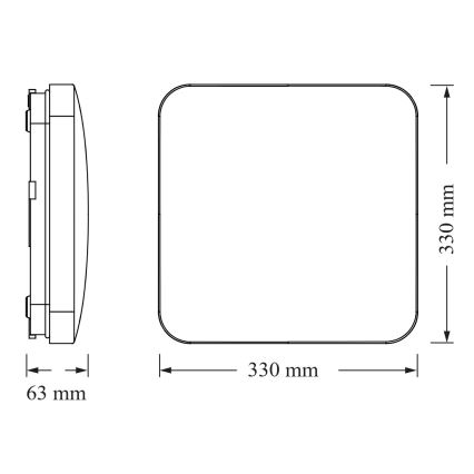 Osram - LED-Deckenleuchte SQUARE LED/24W/230V 33x33 cm