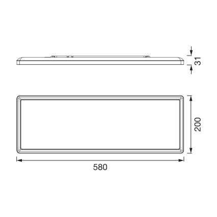 Osram - Dimmbare LED-Badezimmer-Deckenleuchte PLANON EASYFIX LED/24W/230V 2600-6000K 20x58 cm IP54 schwarz + Fernbedienung
