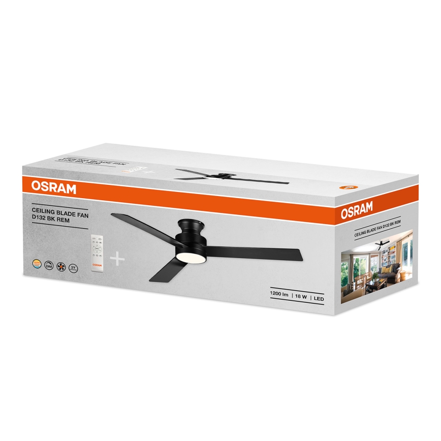 Osram - dimmbarer LED-Deckenventilator BLADE LED/18W/230V 3000/4000/6000K + Fernbedienung