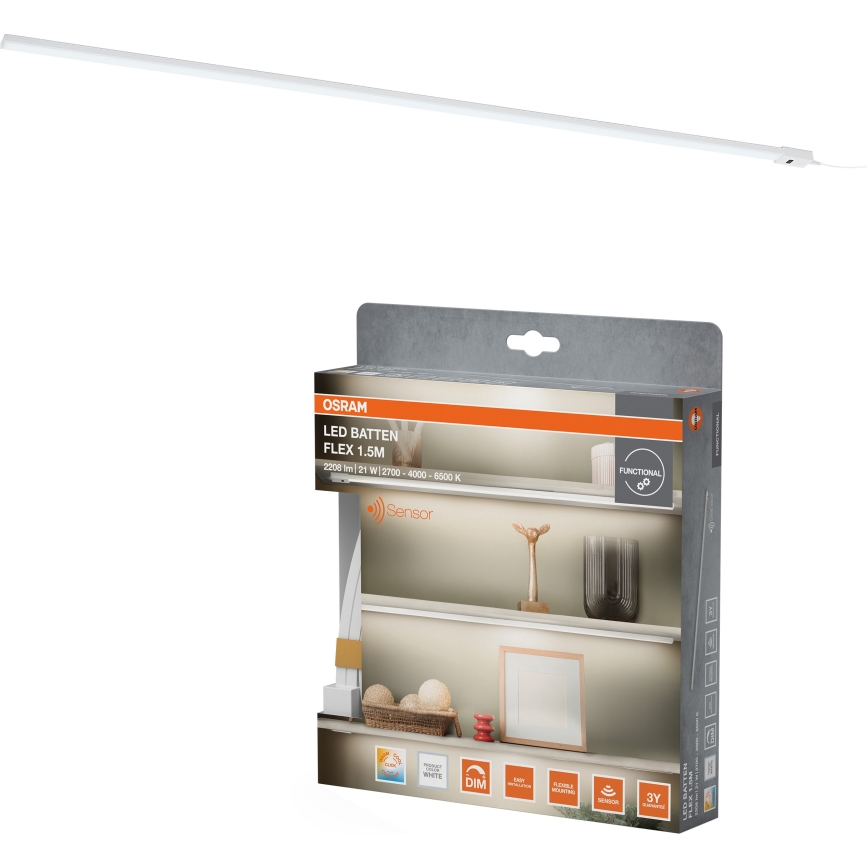 Osram - LED-dimmbare Unterbauleuchte mit Bewegungsmelder BATTEN LED/21W/230V 2700/4000/6500K 150,4 cm weiß