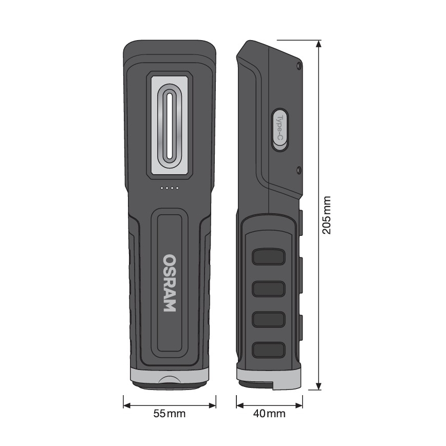 Osram - LED dimmbare, wiederaufladbare Inspektionsleuchte LEDINSPECT WIRE-FREE PRO 600 LED/5W/3,7V IP54 2600 mAh