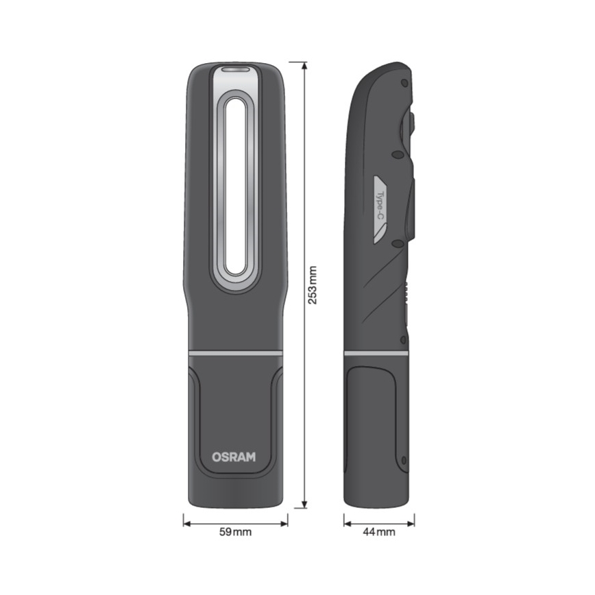Osram - Dimmbare, wiederaufladbare Inspektionsleuchte LEDINSPECT MAX500 LED/16W/3,7V IP65 4500 mAh