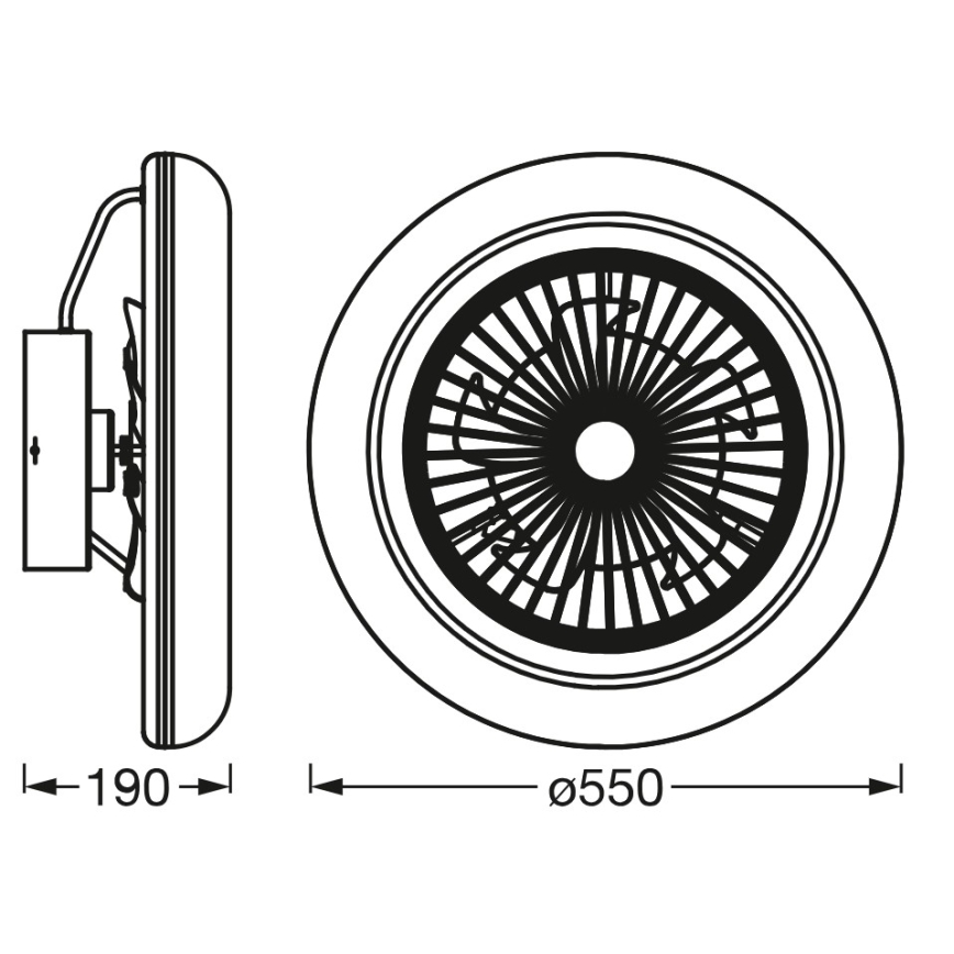 Osram - LED-dimmbare Deckenleuchte mit Ventilator SMART+ LED/75W/230V 3000-6500K Wi-Fi + Fernbedienung