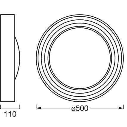 Osram - Dimmbare LED-Deckenleuchte ORBIS CONCRETE LED/24,5 W/230 V Ø 50 cm Braun/Beton