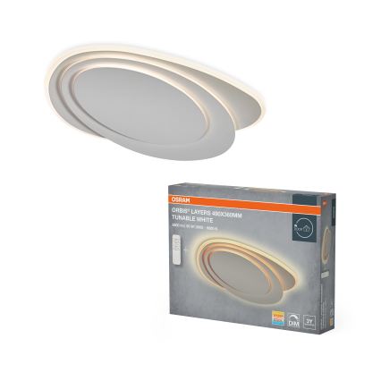 Osram - LED-dimmbare Deckenleuchte ORBIS LAYERS LED/50W/230V 2600-6000K 36x49 cm weiß + Fernbedienung