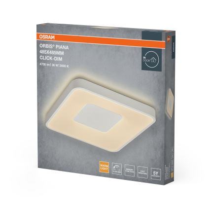 Osram - dimmbare LED-Deckenleuchte ORBIS PIANA LED/36W/230V 48,5x48,5 cm weiß