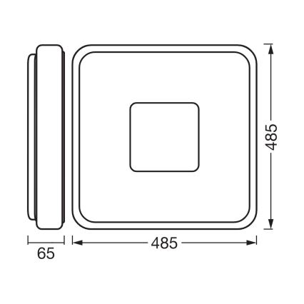 Osram - dimmbare LED-Deckenleuchte ORBIS PIANA LED/36W/230V 48,5x48,5 cm weiß