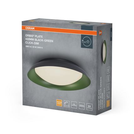 Osram - dimmbare LED-Deckenleuchte ORBIS PLATE LED/35W/230V Ø 43 cm grün/schwarz