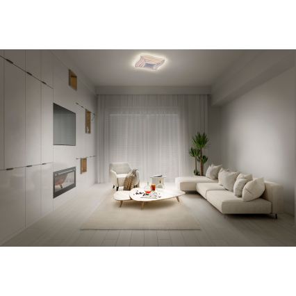 Osram - dimmbare LED-Deckenleuchte ORBIS WAVES LED/43W/230V 2600-6000K 48x48 cm weiß + Fernbedienung