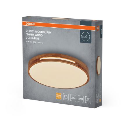 Osram - LED-dimmbare Deckenleuchte ORBIS WOODBURRY LED/36W/230V Ø 50 cm