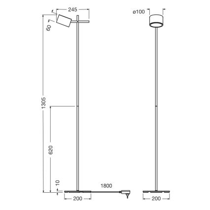 Osram - dimmbare Touch-Stehlampe DECOR KYOTO LED/12W/230V CRI 90 schwarz
